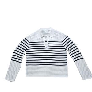 Calvin Klein White and Black Striped Sweatshirt
